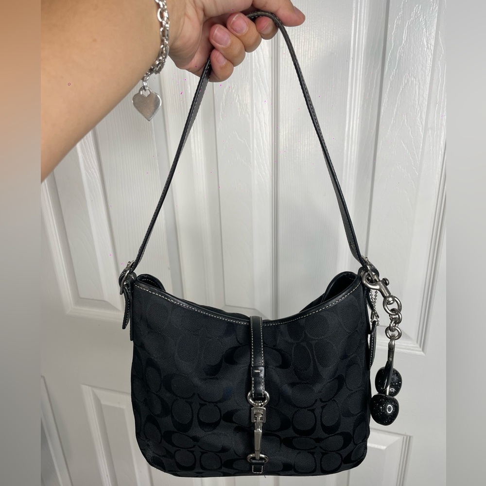 Coach Black Monogram Shoulder Bag